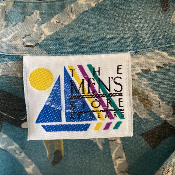 1980s VTG Men’s Store at Sears Short sleeve button up collared tropical shirt - Picture 4 of 7